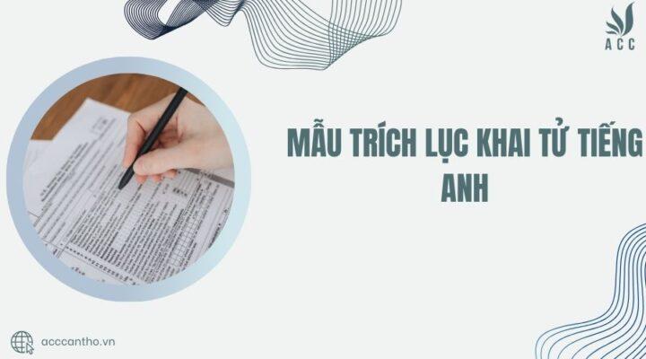 trích lục khai tử tiếng anh